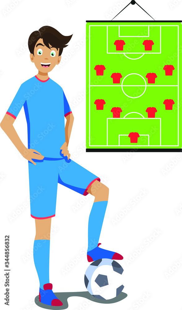 Fototapeta premium A Man teaching sports in online class illustration