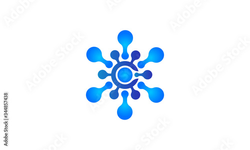 C blue for virus or technology molekul