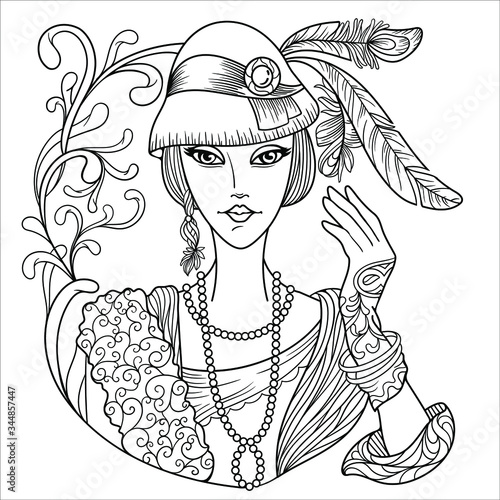 fashion girl 1920 coloring book for adults