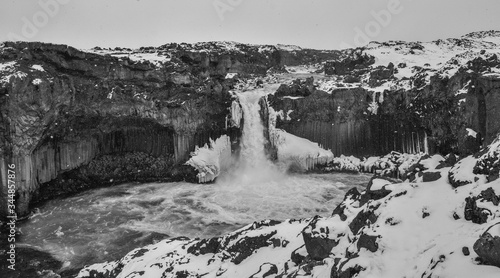 The amazing Aldeyjarfoss waterfall in North Iceland.  photo