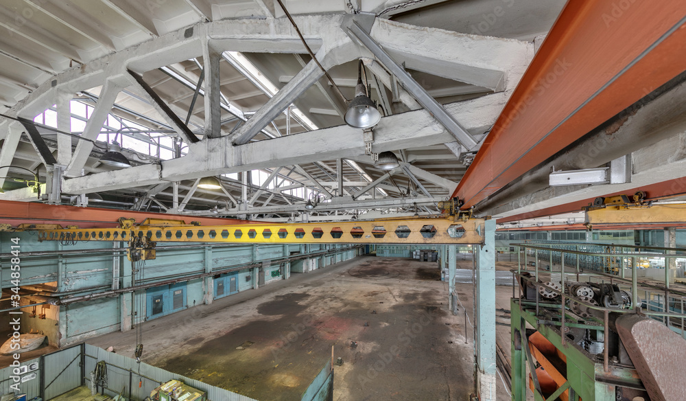 The interior of an empty production hall. The interior of an empty production hall.