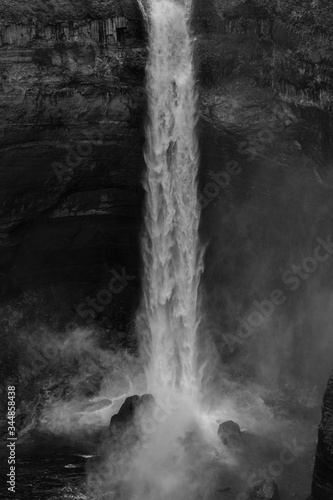 Raw and clean power of a waterfall. Seen at Háifoss waterfall, South Iceland. 