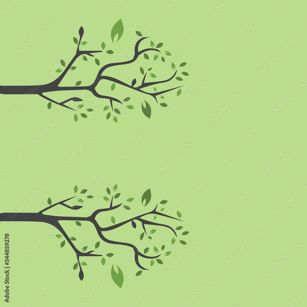 Vector branch , Hand drawn illustration of tree branch design template Vector branch , Hand drawn illustration of tree branch design template
