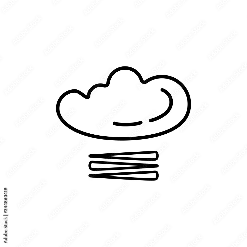 Weather forecast line icon of fog isolated on white background. Weather symbol in modern outline style. For web site design and mobile apps. Vector illustration Weather forecast line icon of fog isolated on white background. Weather symbol in modern outline style. For web site design and mobile apps. Vector illustration