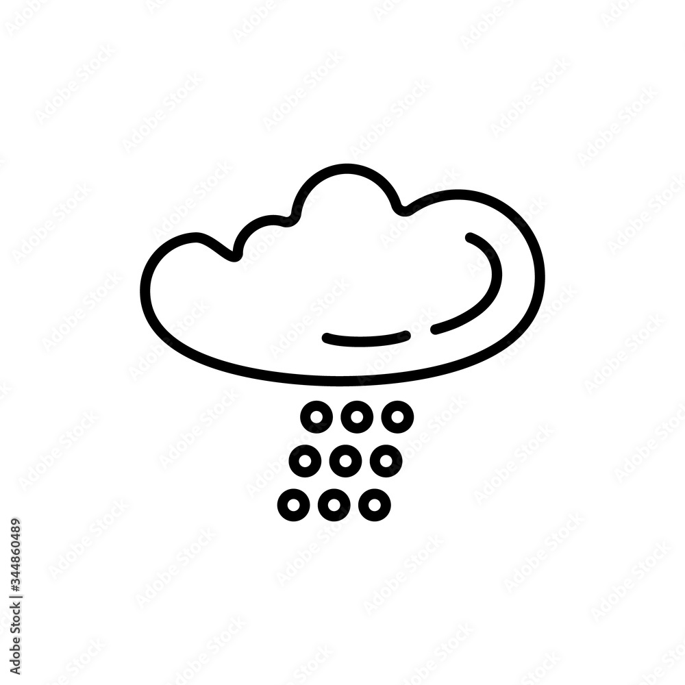 Weather forecast line icon of snow isolated on white background. Weather symbol in modern outline style. For web site design and mobile apps. Vector illustration Weather forecast line icon of snow isolated on white background. Weather symbol in modern outline style. For web site design and mobile apps. Vector illustration