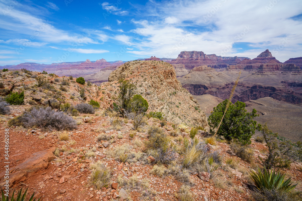 hiking the grandview trail at the south rim of grand canyon in arizona,usa hiking the grandview trail at the south rim of grand canyon in arizona,usa