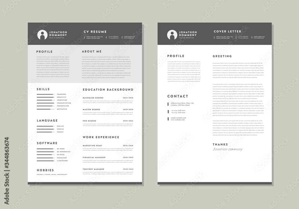 Curriculum vitae CV Resume Template Design Curriculum vitae CV Resume Template Design