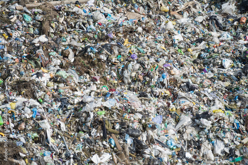 urban garbage dump close-up