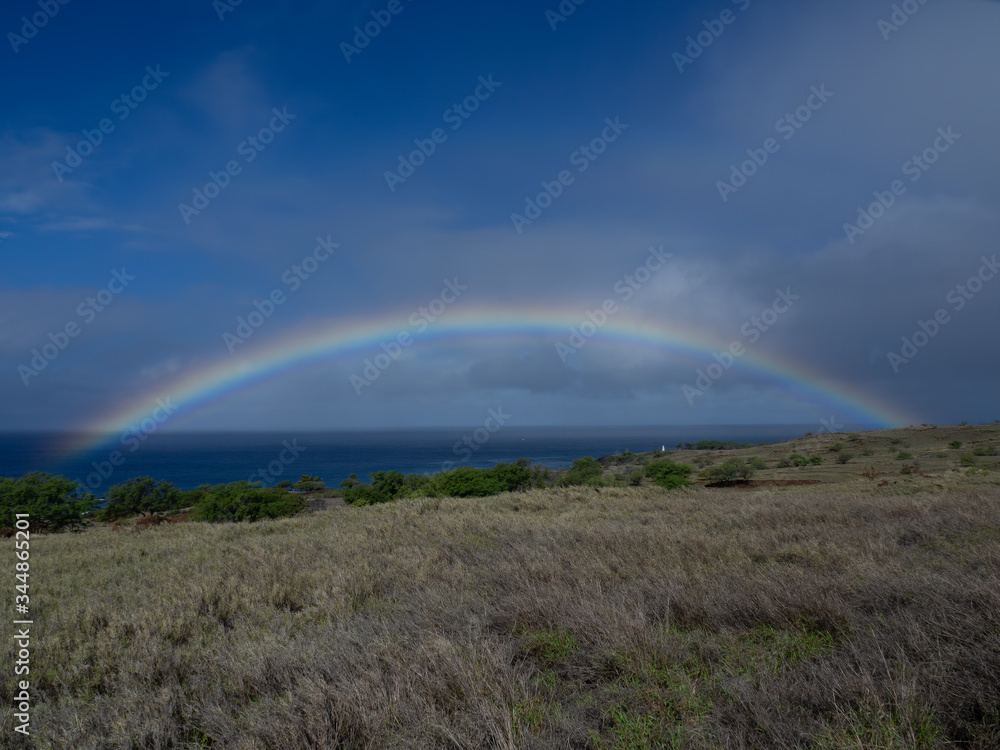 Rainbow in Hawaii over Pacific Ocean Rainbow in Hawaii over Pacific Ocean