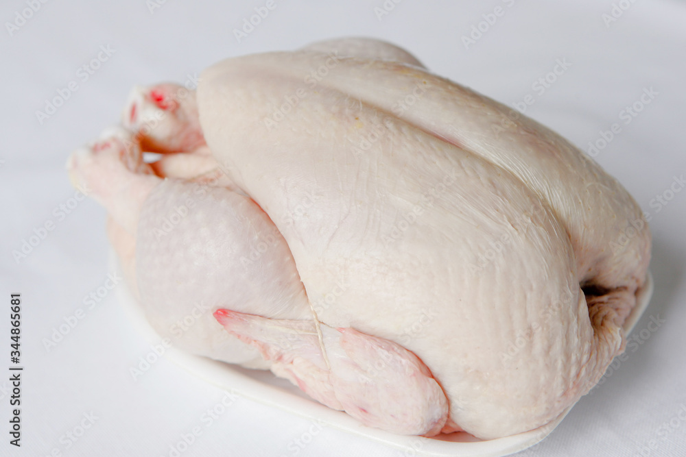Poulet cru sur fond neutre Poulet cru sur fond neutre