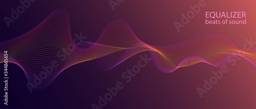 3D Liquid Waves. Big Data Stream Funky Music Equalizer Blue Pink Purple Matrix Computing 