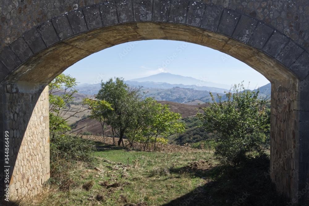 Splendida vista del vulcano Etna