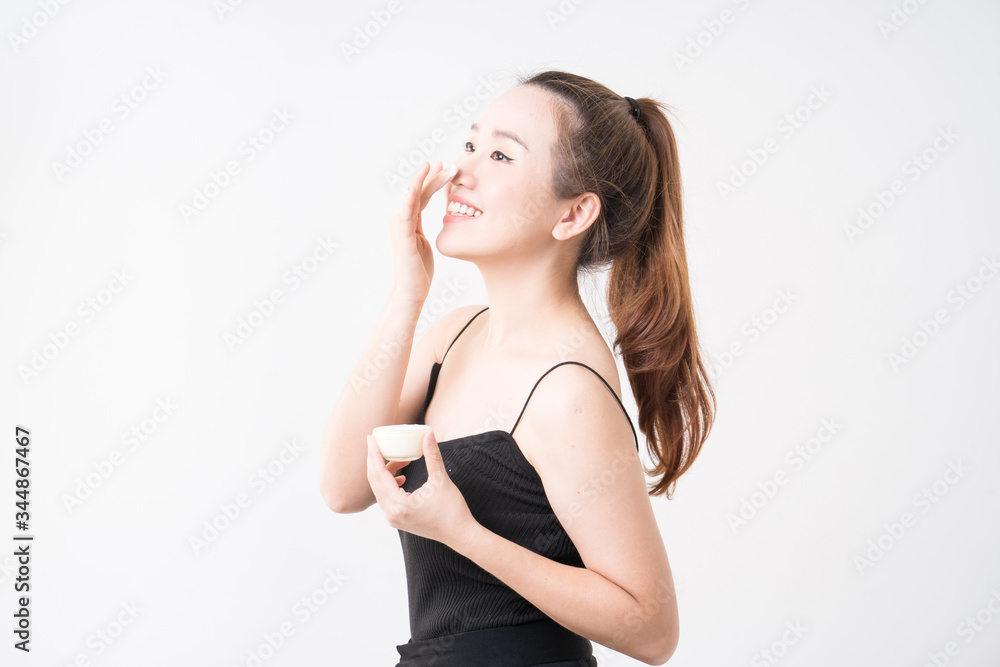 Beauty female with make up concept on the white background. Beauty female with make up concept on the white background.