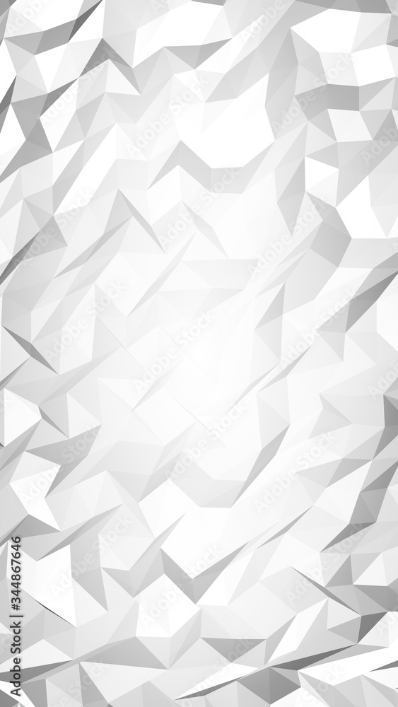 Fototapeta premium White abstract background. Lowpoly backdrop. Crumpled paper. 3D illustration