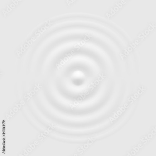 Splash ripple waves water surface. Drop falling on milk. Circles waves on the water. 