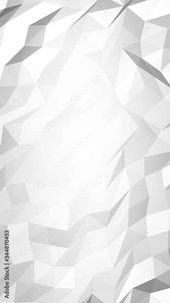 Obraz premium White abstract background. Lowpoly backdrop. Crumpled paper. 3D illustration