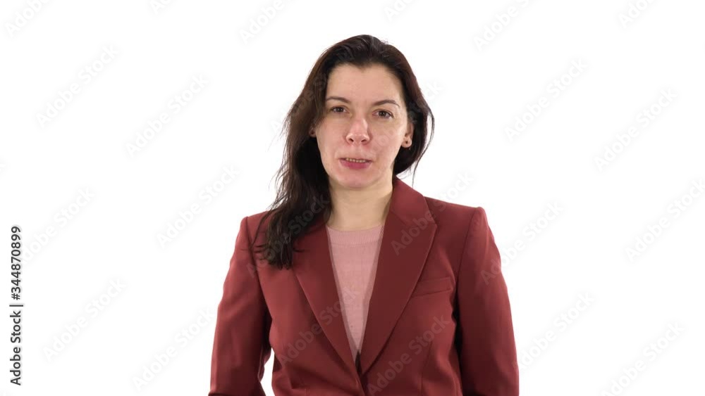 Caucasian woman portrait on white background. Caucasian woman portrait on white background.