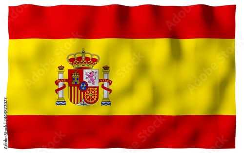 Wallpaper Mural The flag of Spain. Official state symbol of the Kingdom of Spain. Concept: web, sports pages, language courses, travelling, design elements. 3d illustration Torontodigital.ca