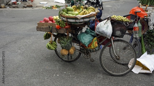 street market scene in hanoi