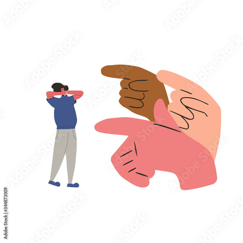 Pair of people conflict. Quarrel vector design.