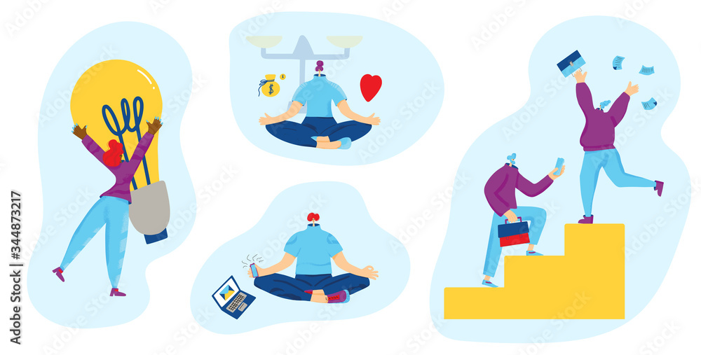 Work life balance concept. Vector human character. Work life balance concept. Vector human character.