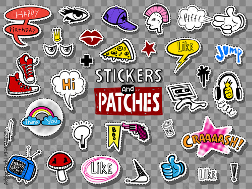 Hipsters teens stickers set