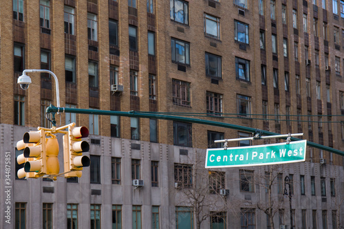 yellow traffic lights in the city