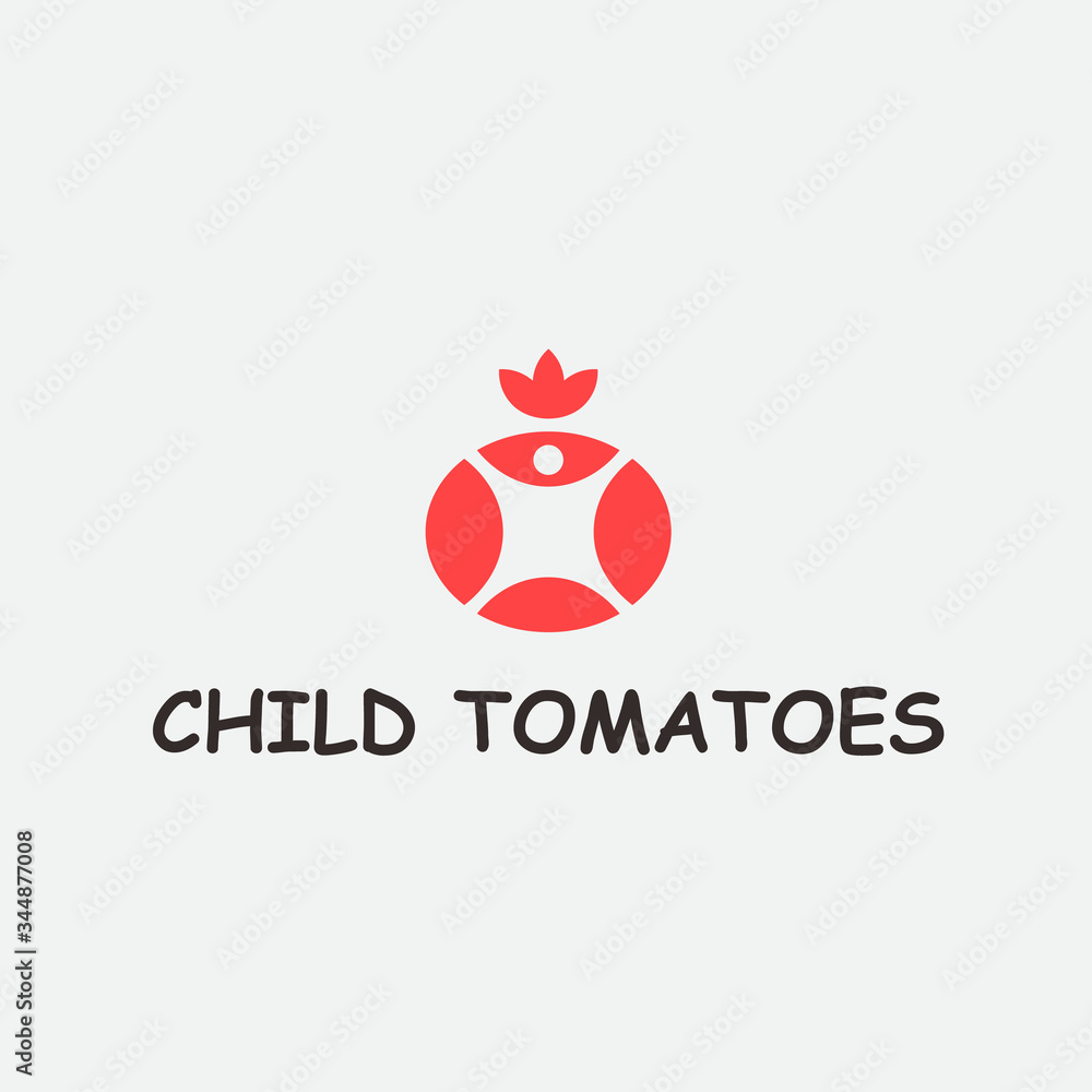 Fototapeta premium tomato child logo / tomato vector