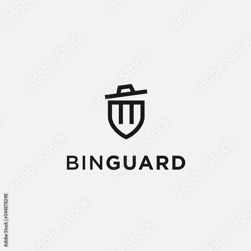 Security trash logo / shield logo