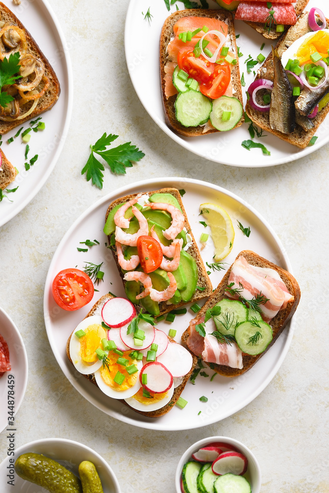 Open faced sandwiches