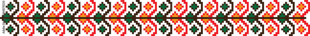 Fototapeta premium Traditional Romanian folk art knitted embroidery pattern 