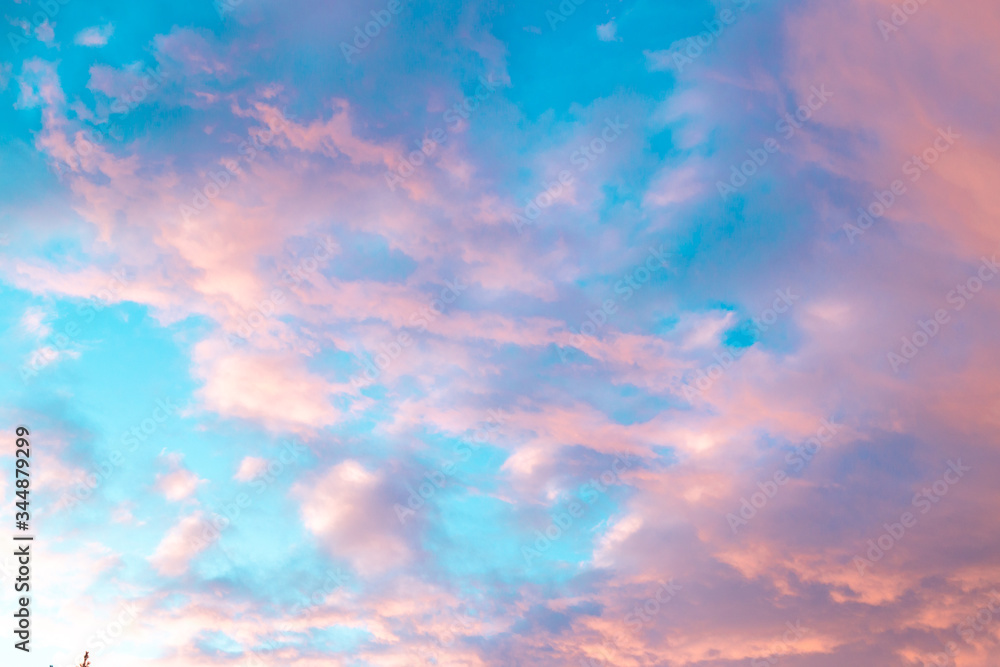 colorful sky with clouds at sunset,