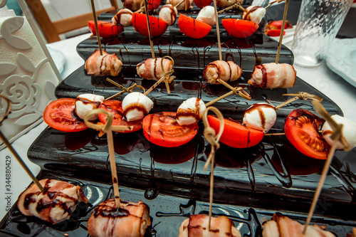 Bacon Cheese Tomato Rolls and Canapes