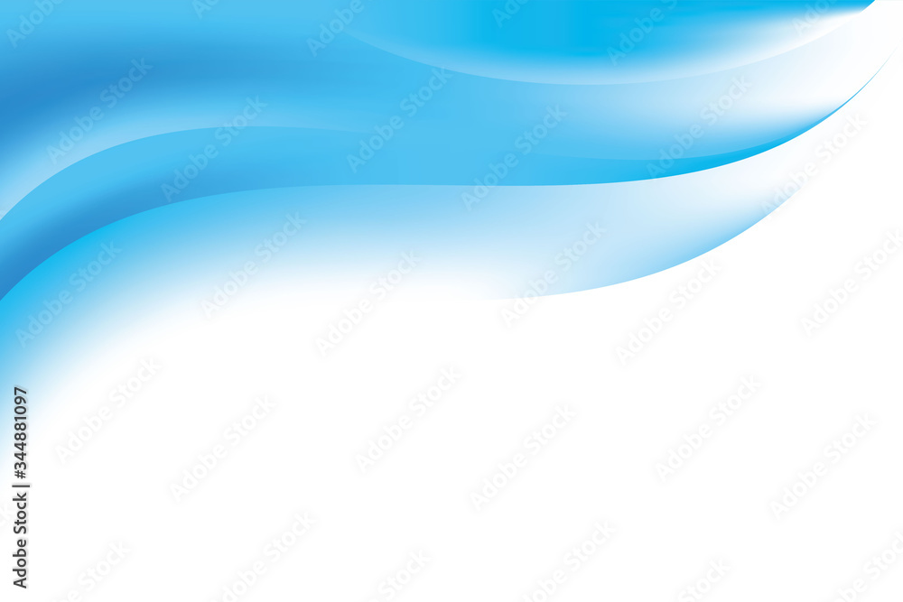 Fototapeta premium Abstract Blurry Smooth Blue White Wave Gradient Background Design, Soft Blue White Background Template Vector