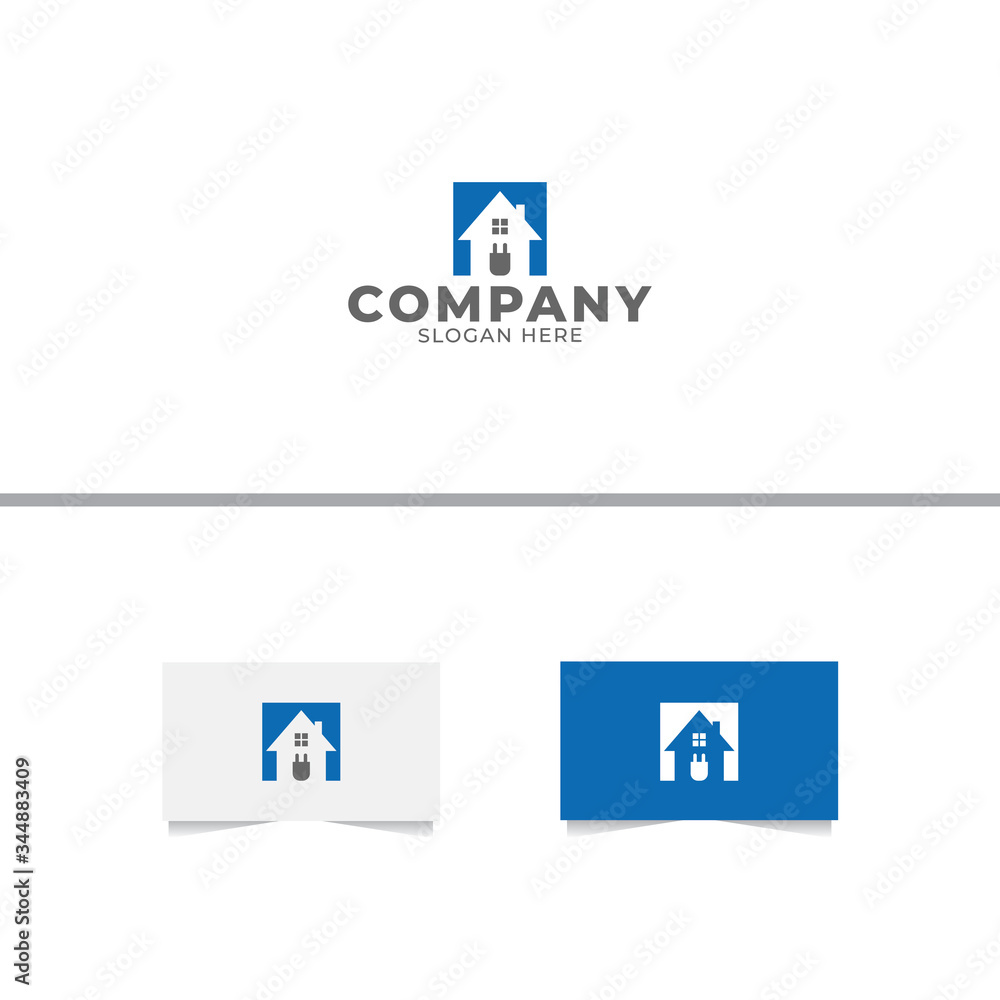 Electric Home Logo Design Template Electric Home Logo Design Template