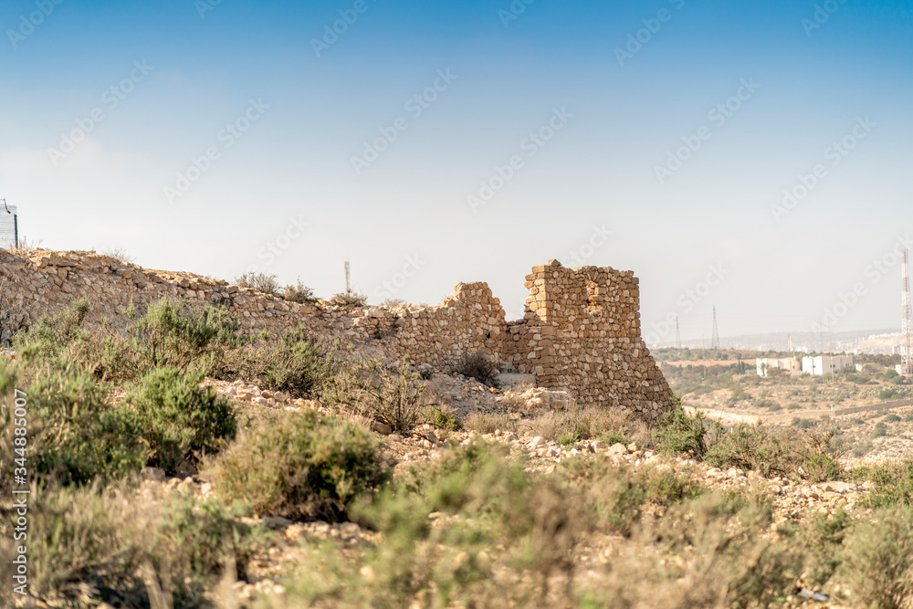 Oufella Hill Ruins with old city walls of Agadir that was destroyed by earthquake, Morocco