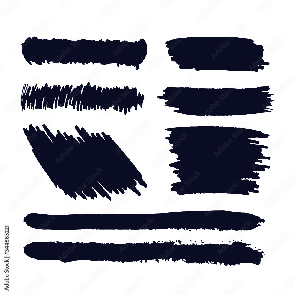 Brush strokes isolated. Ink painting. Vector artwork
