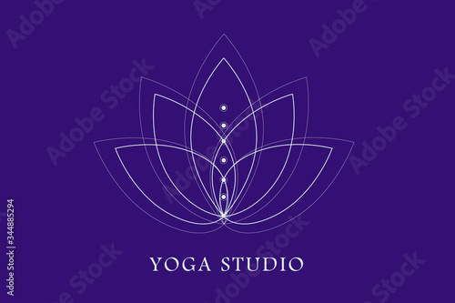 yoga studio logo, vector flat illustration