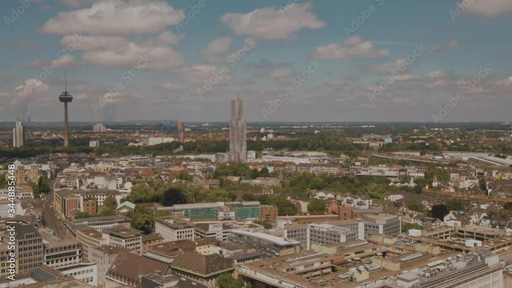 Köln Panorama Skyline Media Park on Cloudy Day - Cologne, Germany Establishing shot 4K + Audio Köln Panorama Skyline Media Park on Cloudy Day - Cologne, Germany Establishing shot 4K + Audio