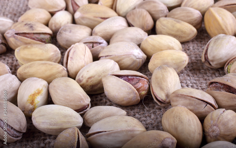 Pistachio nuts on bagging Pistachio nuts on bagging
