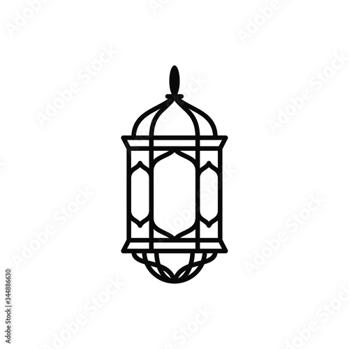 Arabic lantern line icon  light and muslim  lamp sign  vector graphics  a linear pattern on a white background. Vector illustration. EPS 10.