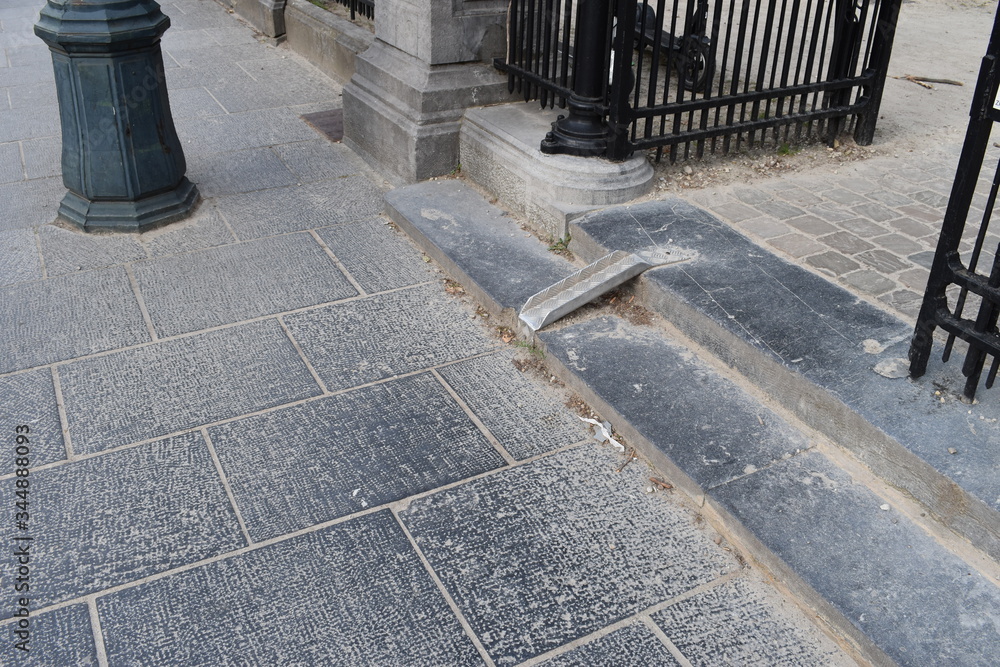 ramp for bicycle over the steps for easy access to park