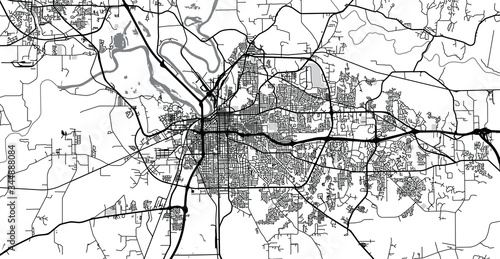 Urban vector city map of Montgomery  USA. Alabama state capital