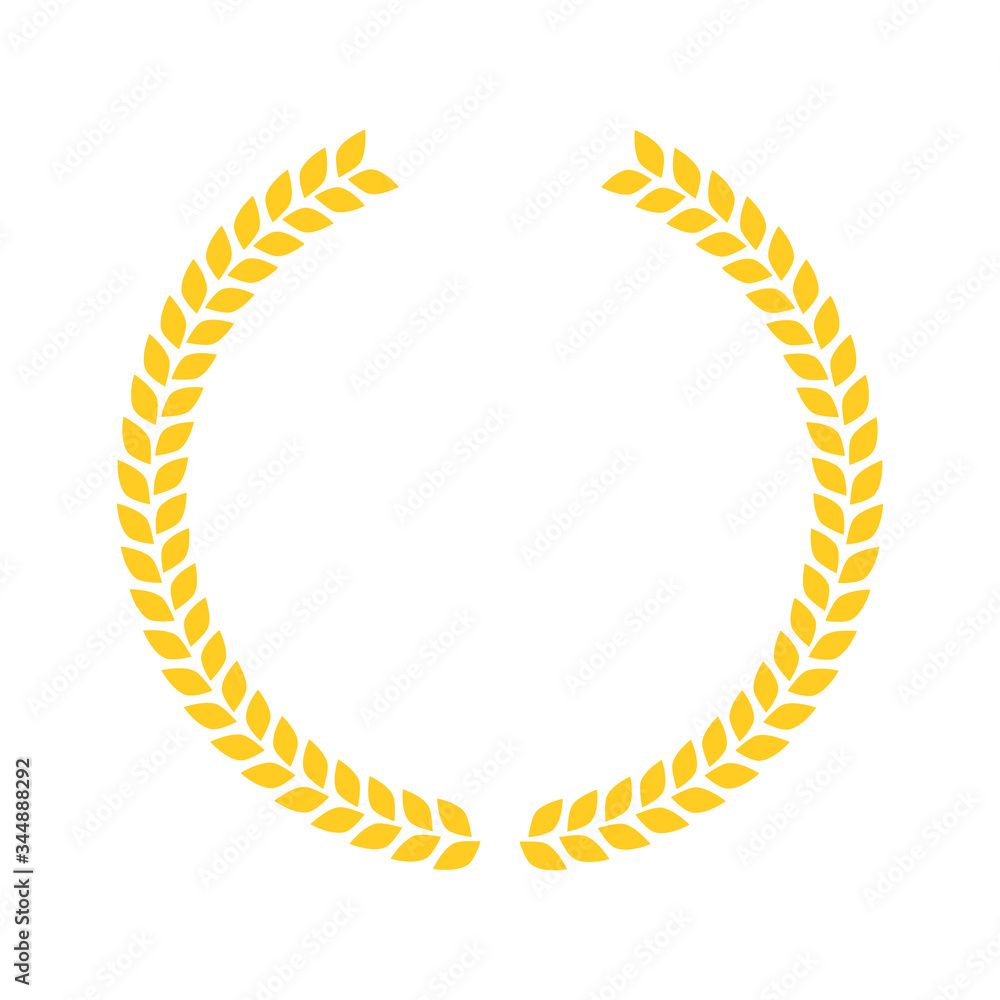 Laurel wreath symbol vector illustration isolated on white. Laurel wreath symbol vector illustration isolated on white.