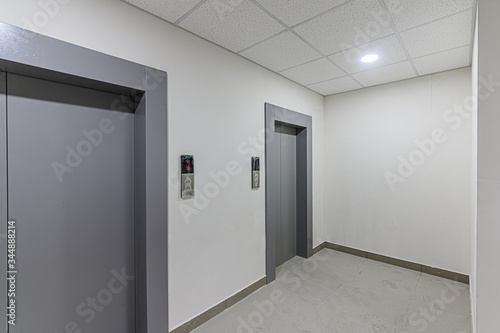 Russia, Moscow- January 15, 2020: interior room apartment public place, house entrance. doors, walls, corridors staircase