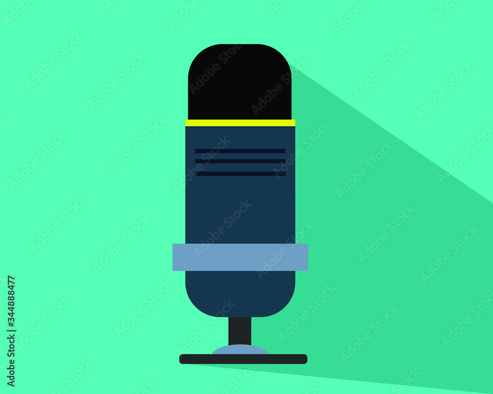 microphone icon with long shadow. Flat design style. microphone icon with long shadow. Flat design style.