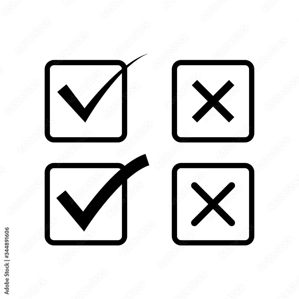 Check and cross mark icon Check and cross mark icon
