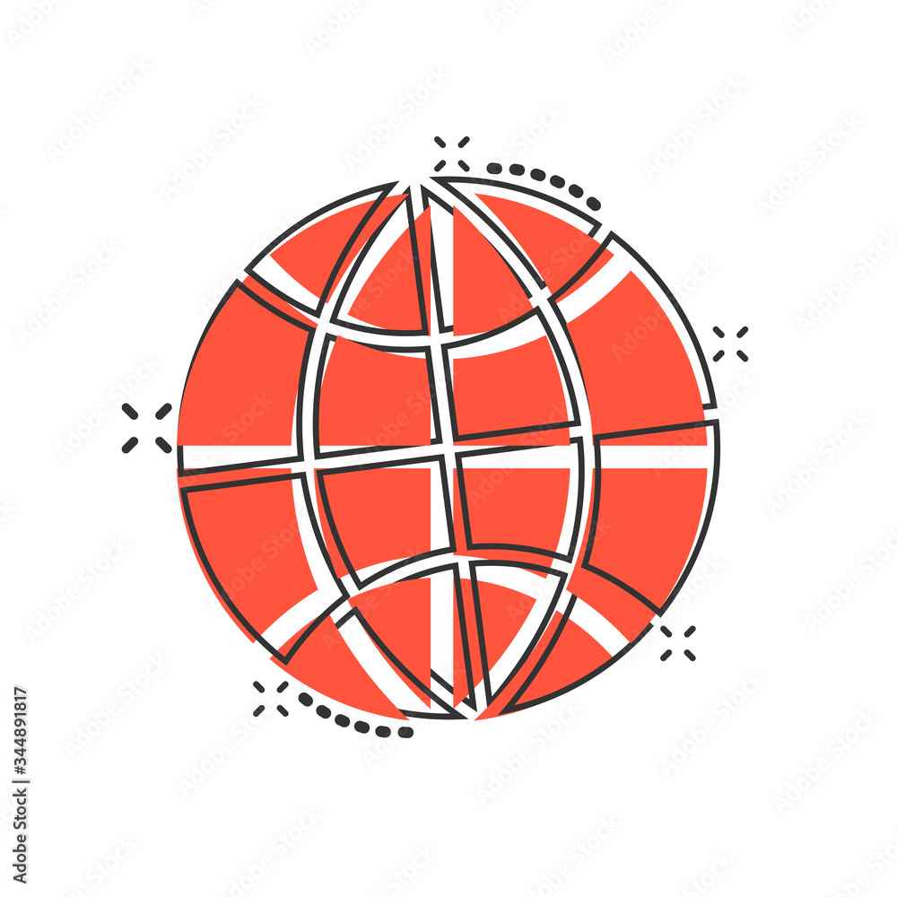 Earth planet icon in comic style. Globe geographic cartoon vector illustration on white isolated background. Global communication splash effect business concept. Earth planet icon in comic style. Globe geographic cartoon vector illustration on white isolated background. Global communication splash effect business concept.