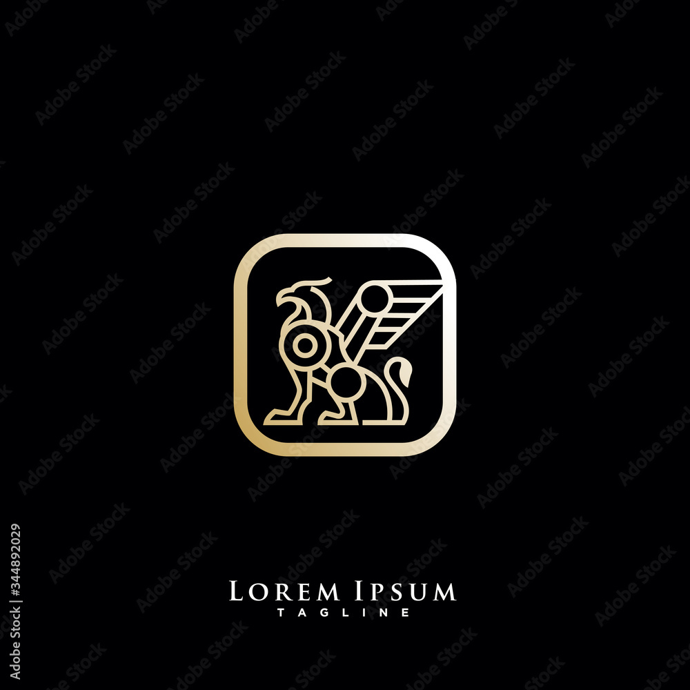 heraldic, luxury griffin logo design heraldic, luxury griffin logo design