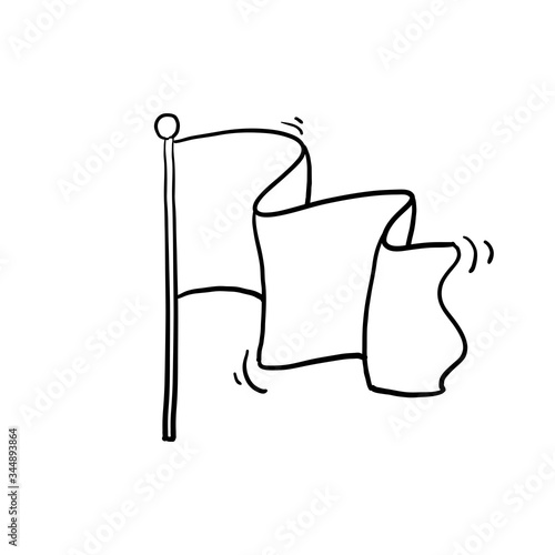 hand drawn doodle flag icon illustration doodle